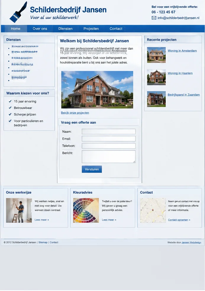 Verouderde website voor redesign